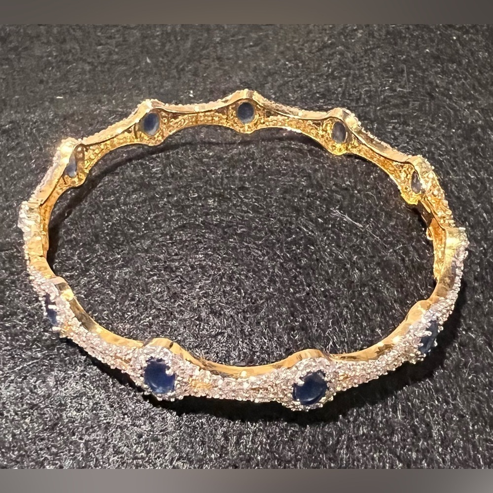 Beautiful sim sapphire and CZ bangle.